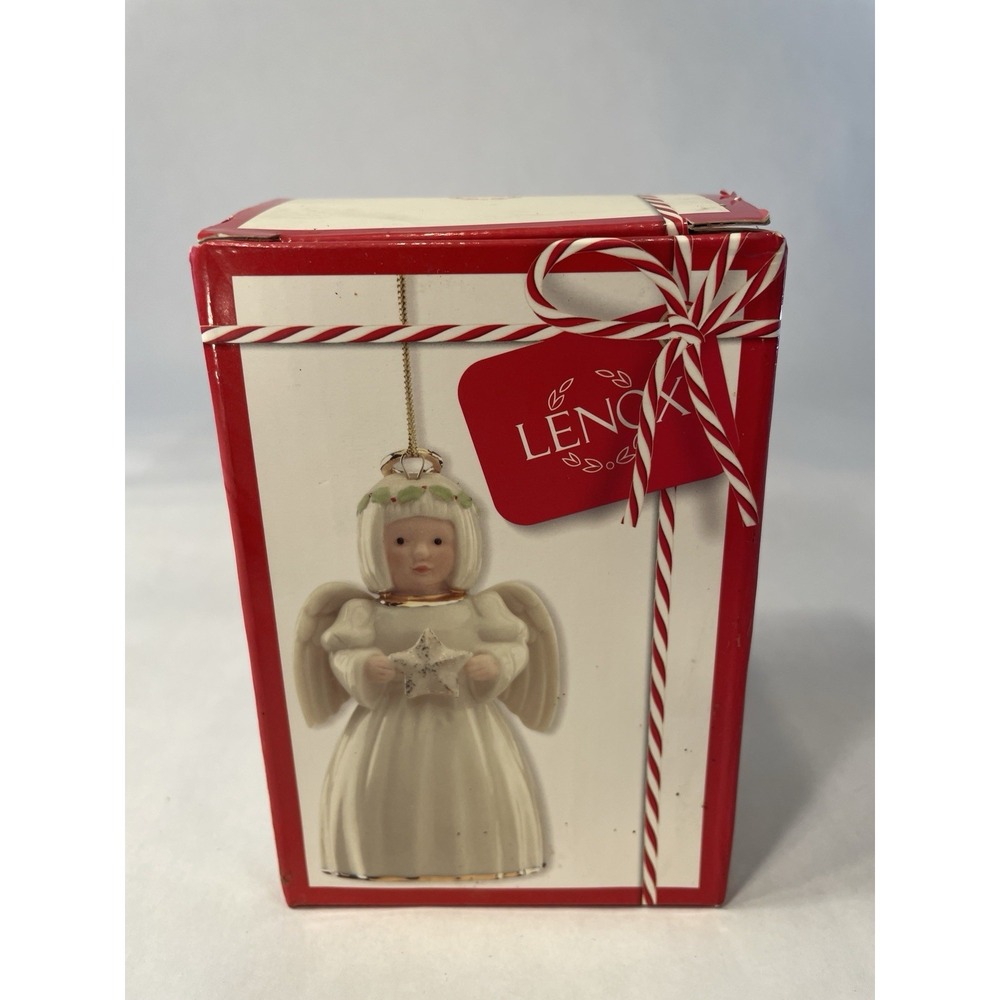 Lenox Holiday Cheer Angel & Star Christmas Ornament - New In Original Opened Box